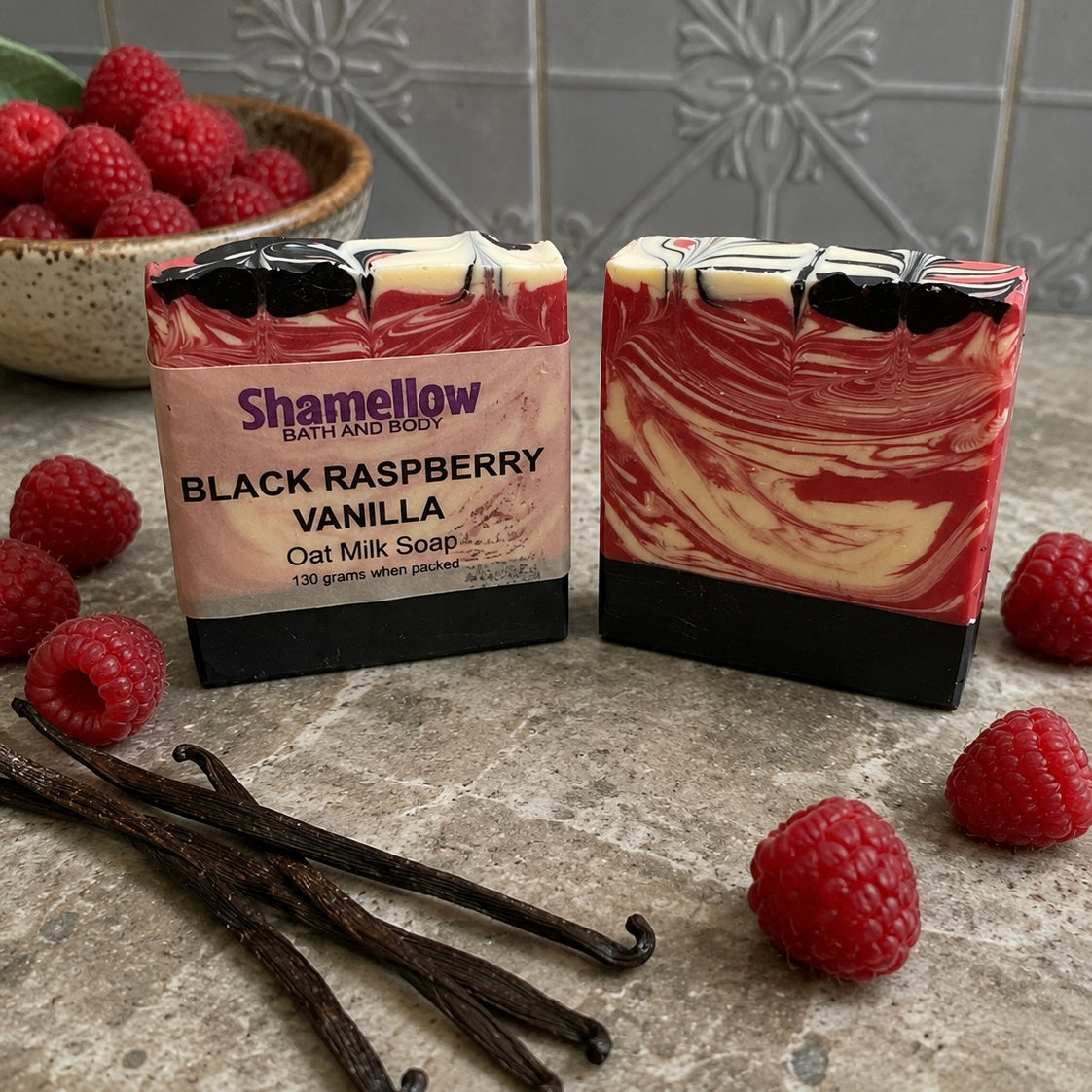 Black Raspberry Vanilla oat milk soap